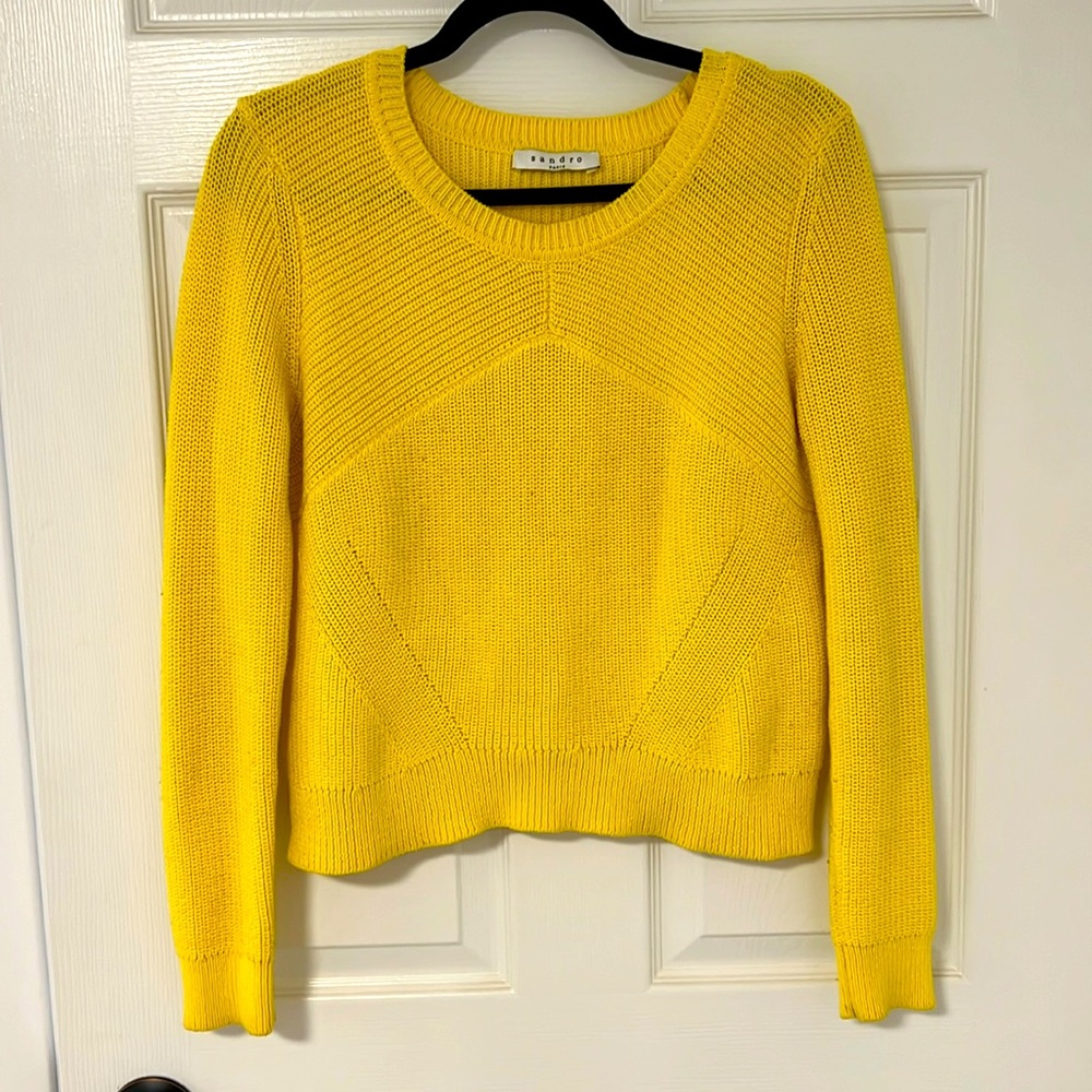 Bright Yellow Sandro Sweater (Size 2/Medium)